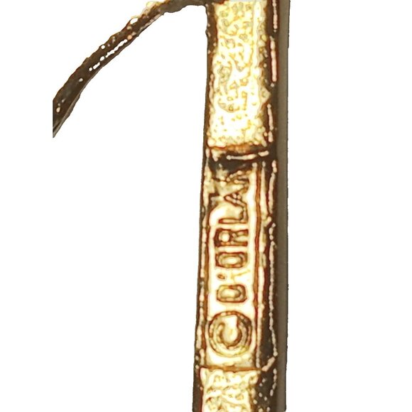 D'ORLAN Signed Vintage Gold-Tone Eighth Note Brooch Music Symbol Half Beat 1980s - Picture 2 of 8